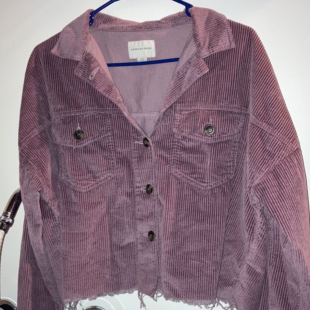 Pink Corduroy Cropped AE Jacket
